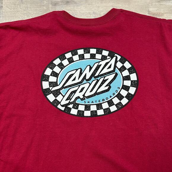 Santa Cruz Skateboards Red T-Shirt XL Checkerboard Logo Graphic Tee - Picture 4 of 6
